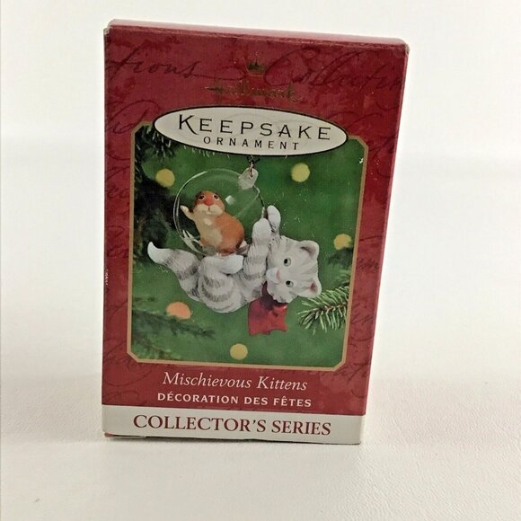 Hallmark Keepsake Ornament Mischievous Kittens Hamster #3 Cat New Vintage 2001